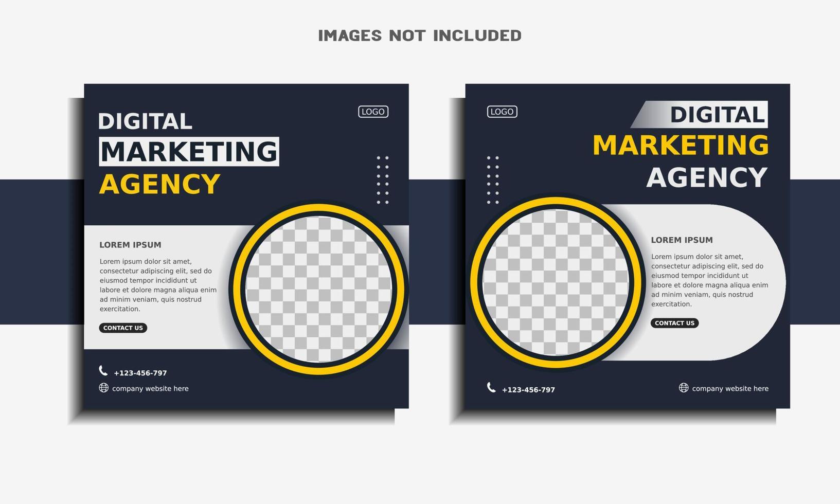 digital marketing agency social media post template vector