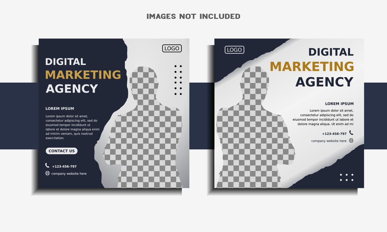 digital marketing agency social media post template vector