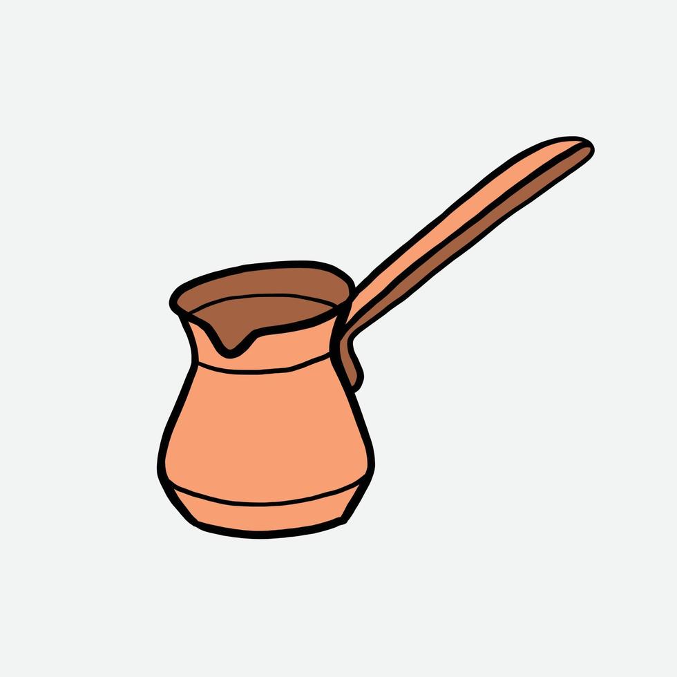 doodle freehand sketch drawing of turkish coffee pot. vector