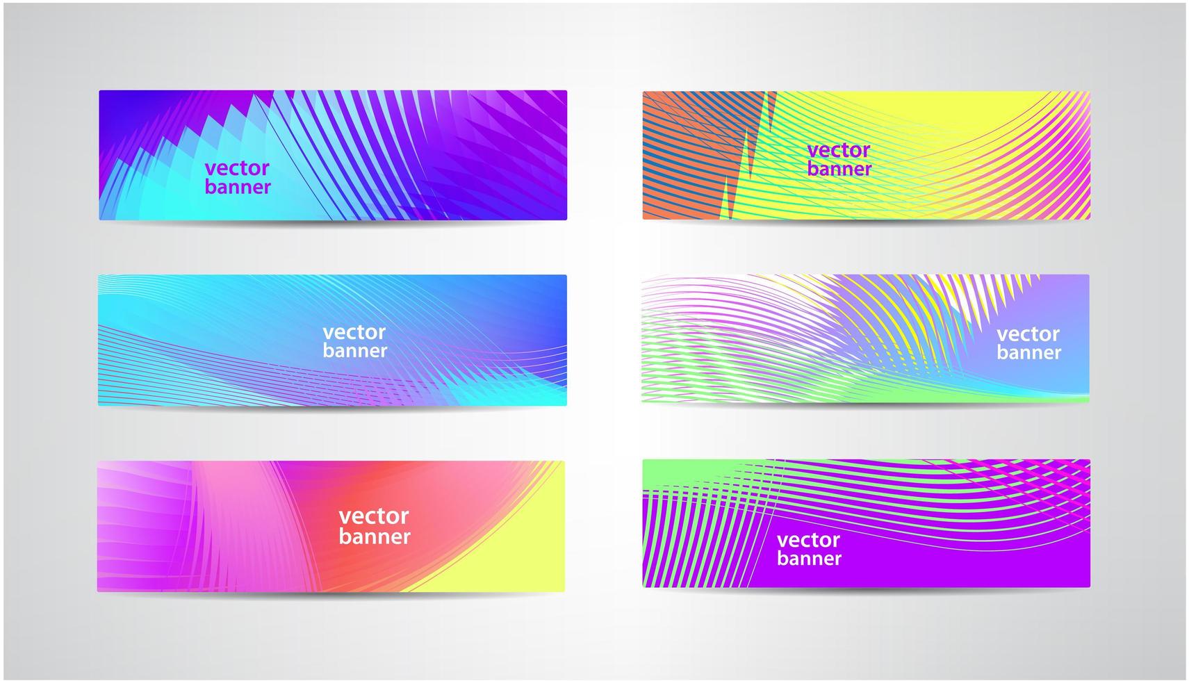 Vector set abstract summer banners. Minimal design, colorful halftone gradients.