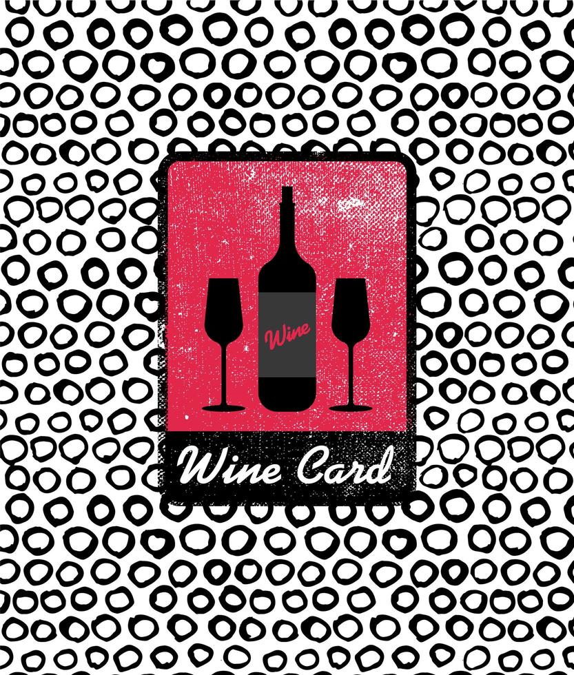 icono de tarjeta de vino vectorial, logotipo, portada de menú vector