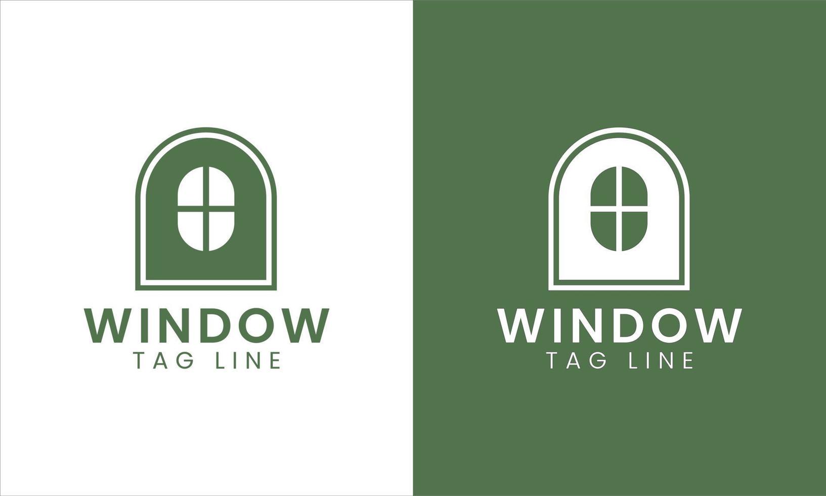 plantilla de diseño de logotipo de casa y ventana minimalista. vector