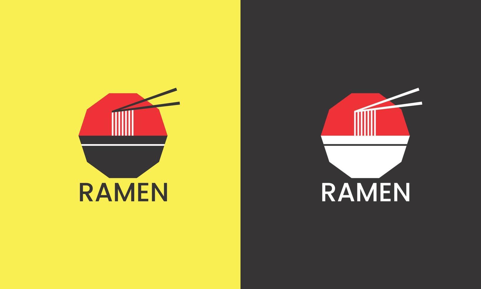 Geometric Ramen Logo and Icon Design Template. vector