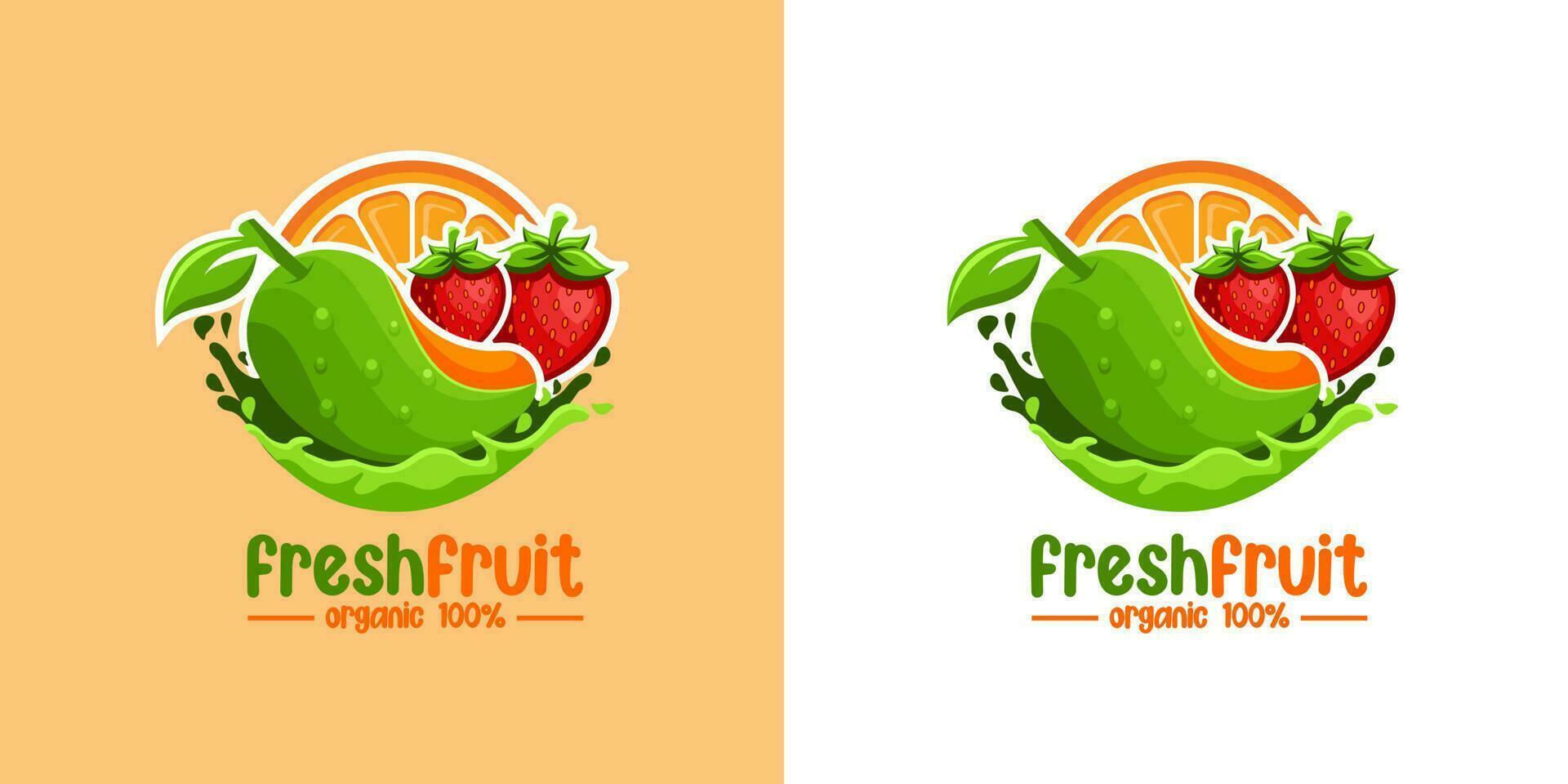 fresh fruit logo vector