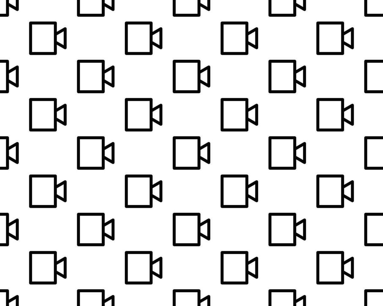 Movie camera background from line icon. Linear vector pattern
