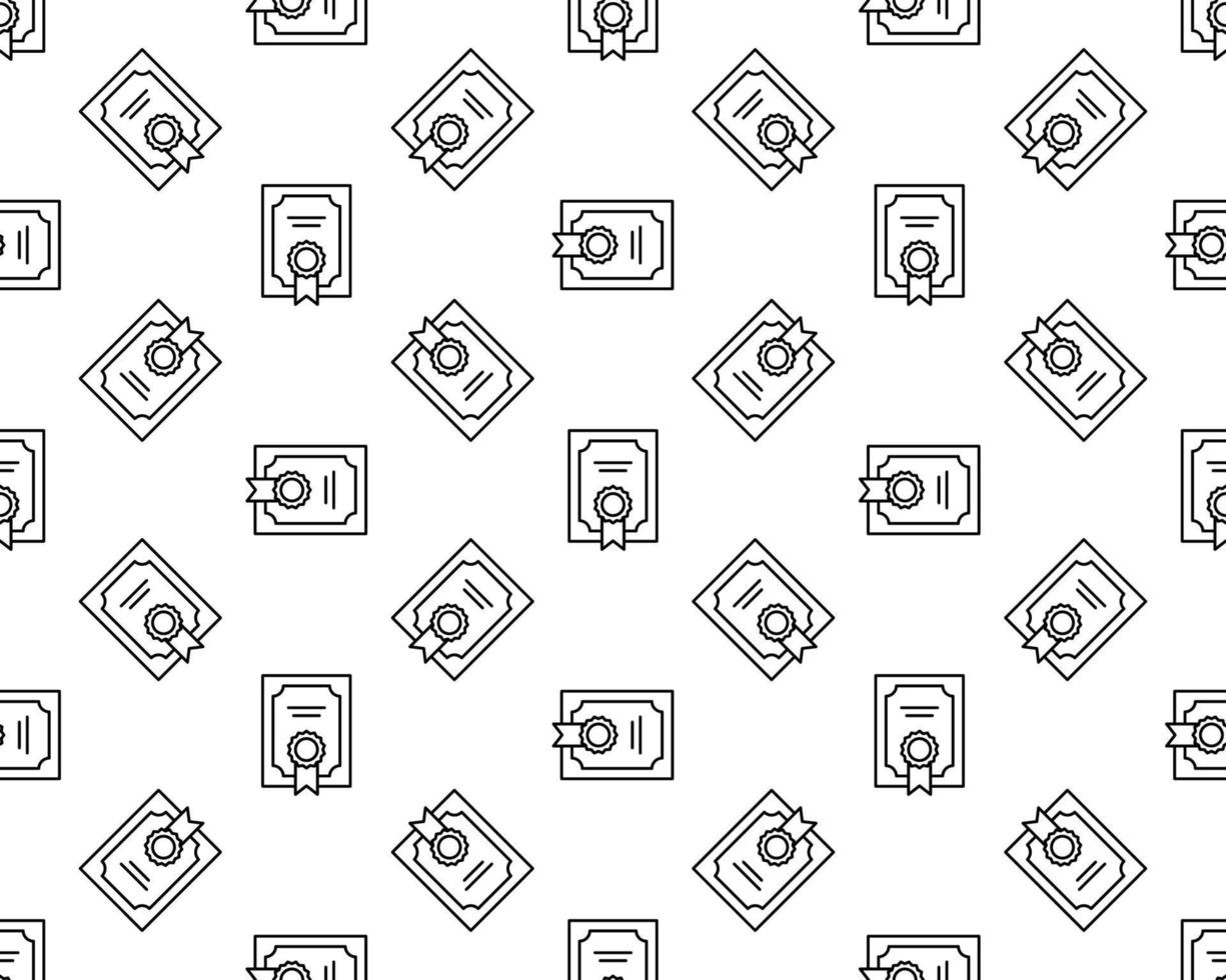 Knowledge And Mind Intelligence Vector Seamless Pattern Thin Line Illustration Diploma or Certificate pattern