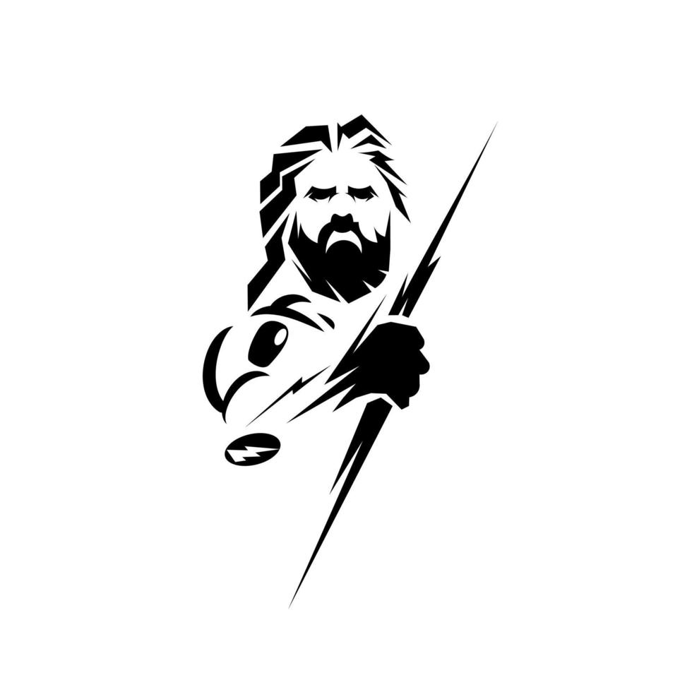 zeus and thunder logo ,illustration zeus vector