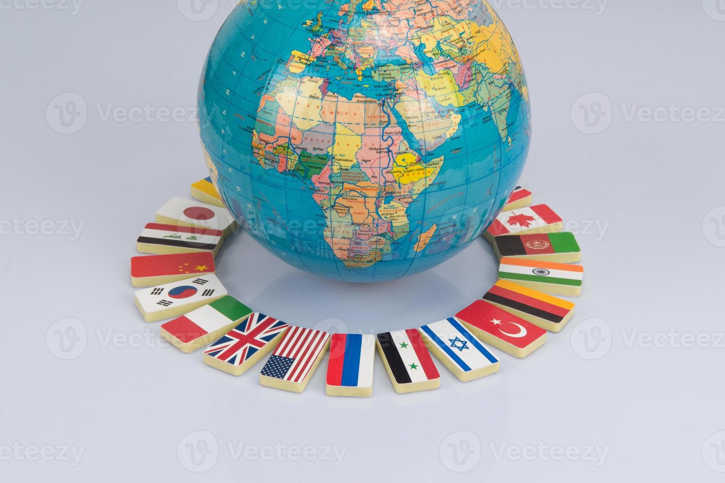 Globe with flags of the world. Conceptual photo, world community photo