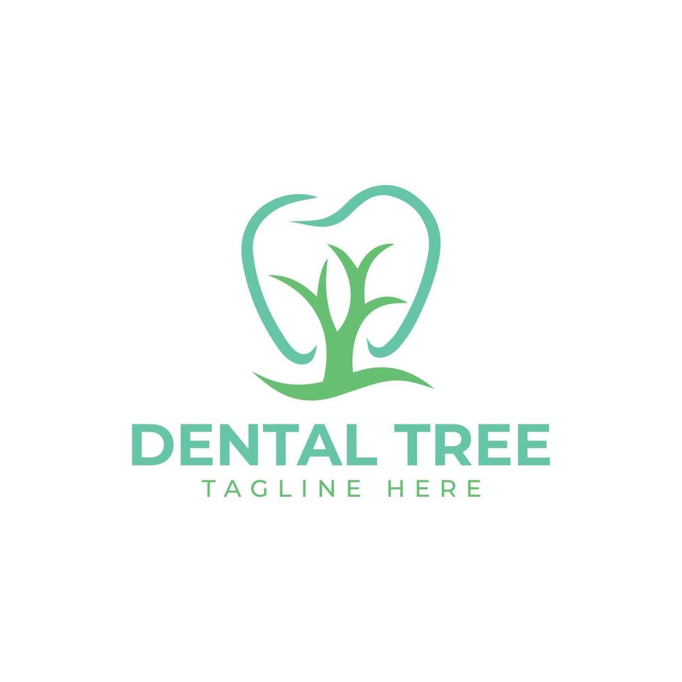 plantilla de vector de diseño de logotipo de árbol dental