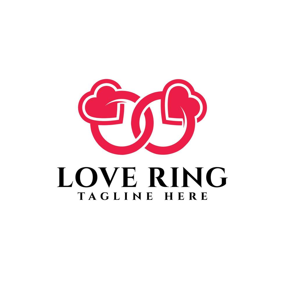 vector de plantilla de logotipo de servicio de boda de anillo de amor