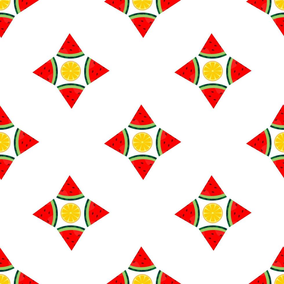seamless pattern watermelon and orange fruit vector design. white background. design for wallpaper, backdrop, cover, print design and your design needs.