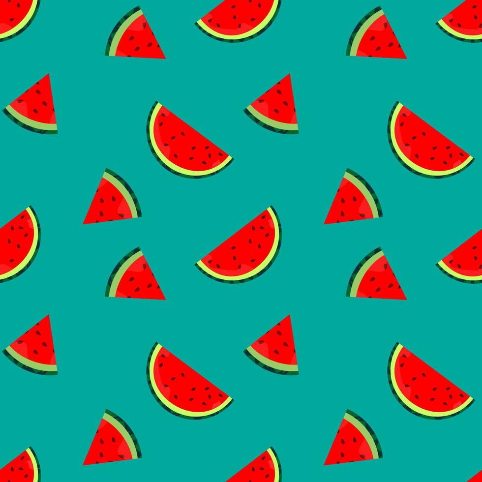 seamless pattern watermelon fruit vector design. blue background. design for wallpaper, backdrop, cover, print design and your design needs.