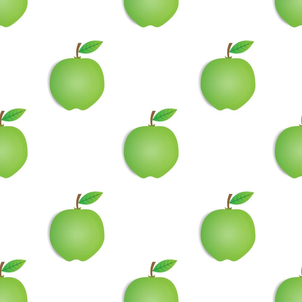 seamless pattern green guava fruit vector design. white background. design for wallpaper, backdrop, cover, print design and your design needs.