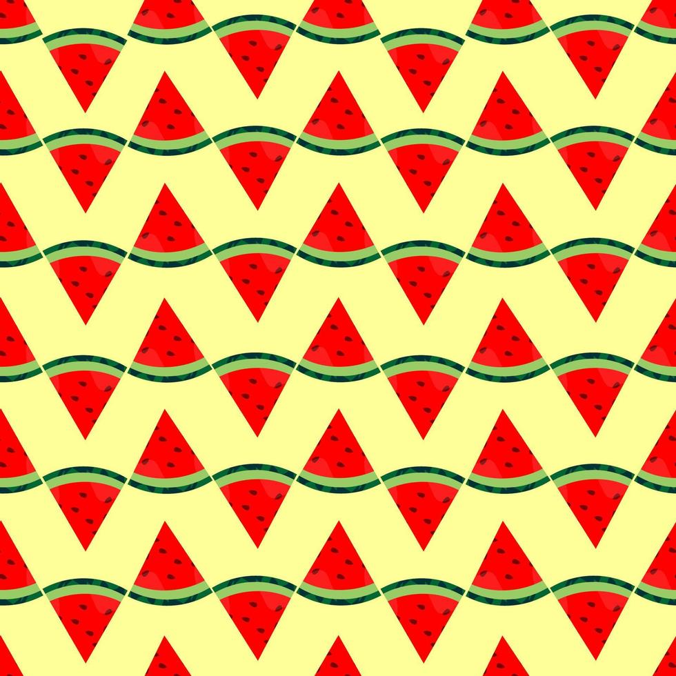 seamless pattern watermelon fruit vector design. yellow background. design for wallpaper, backdrop, cover, print design and your design needs.
