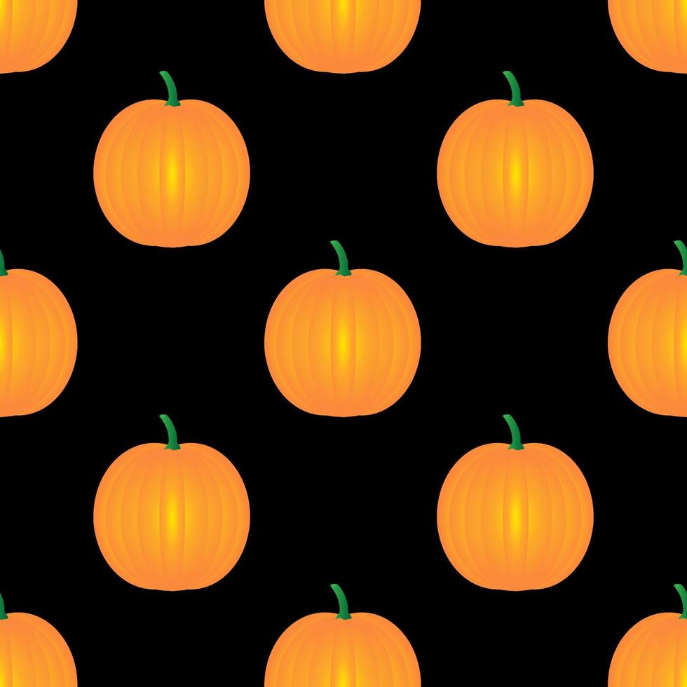 diseño gráfico vectorial de calabaza naranja. fondo negro. diseño de patrones sin costuras para sus necesidades de papel tapiz, telón de fondo, portada y diseño. diseño listo. vector