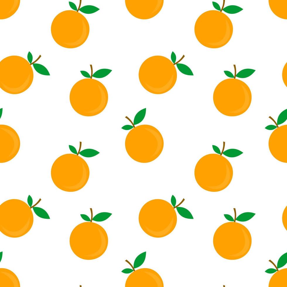 ilustración vectorial de patrones sin fisuras de fruta naranja y diseño de hojas verdes. fondo amarillo diseño para papel tapiz, telón de fondo e impresión en tela. plantillas modernas vector