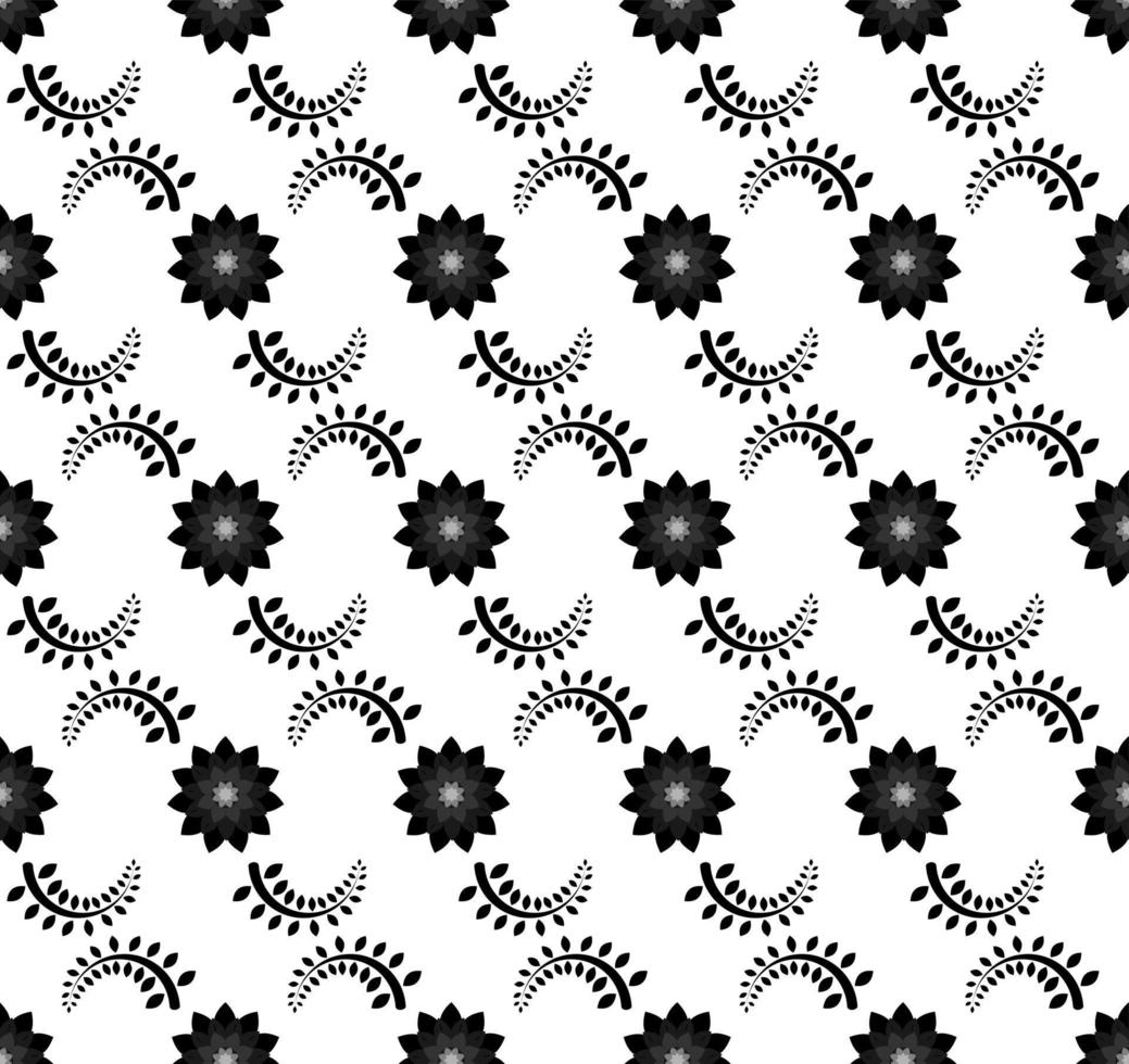 diseño floral negro de patrones sin fisuras. Fondo blanco. diseño de papel tapiz, telón de fondo, portada, papel y listo para imprimir en tela. ilustración vectorial vector