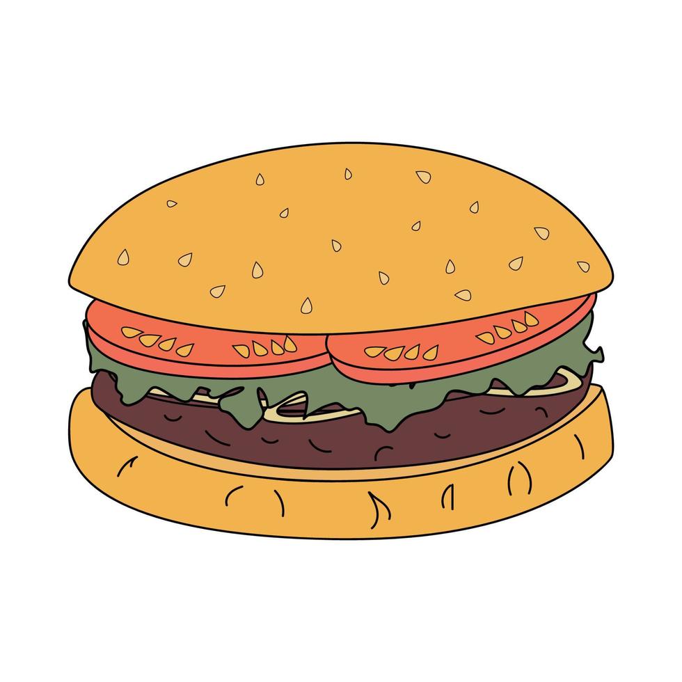 Burger on a white background vector