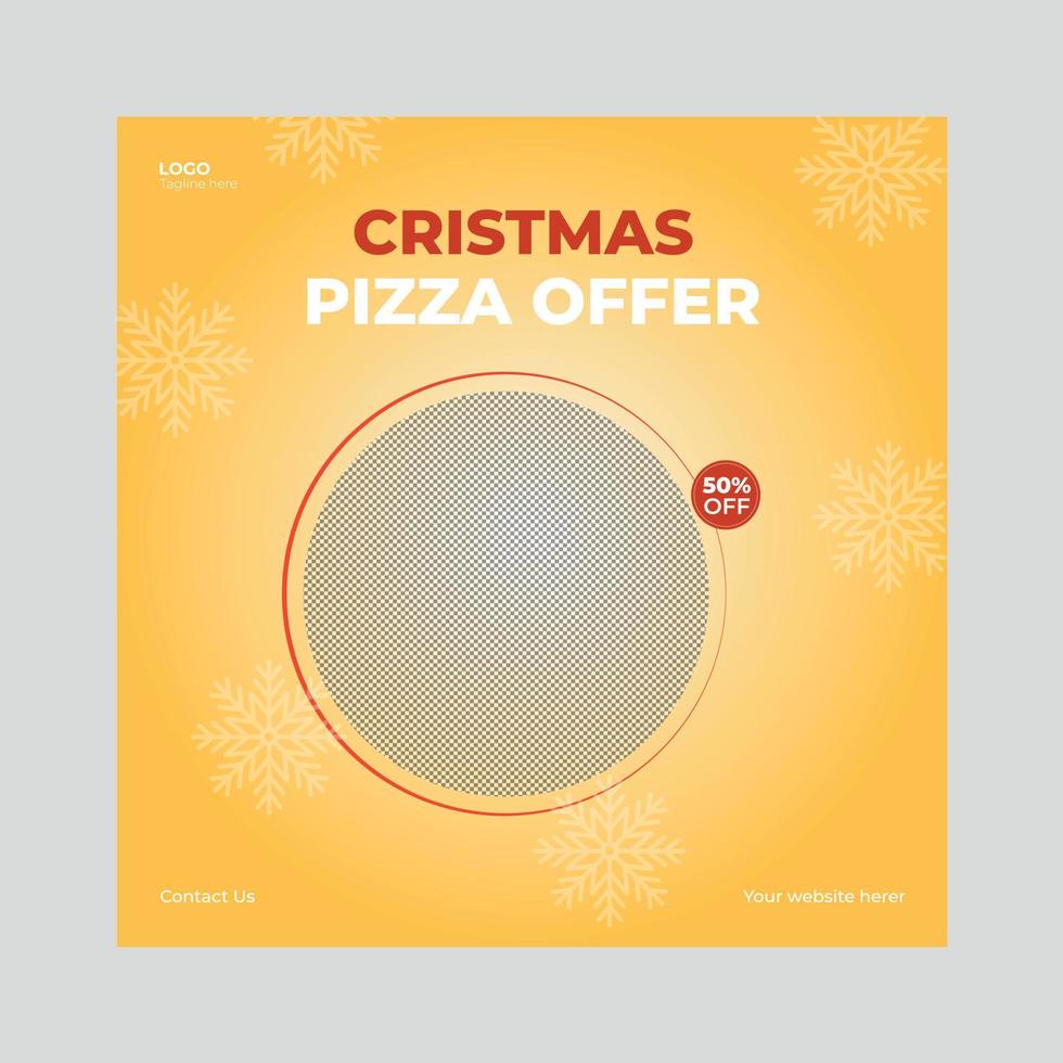 Pizza social media imagery design template , Food menu offer post banner template vector