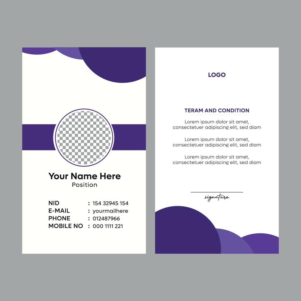 Corporate  id card design template,  badge design template vector