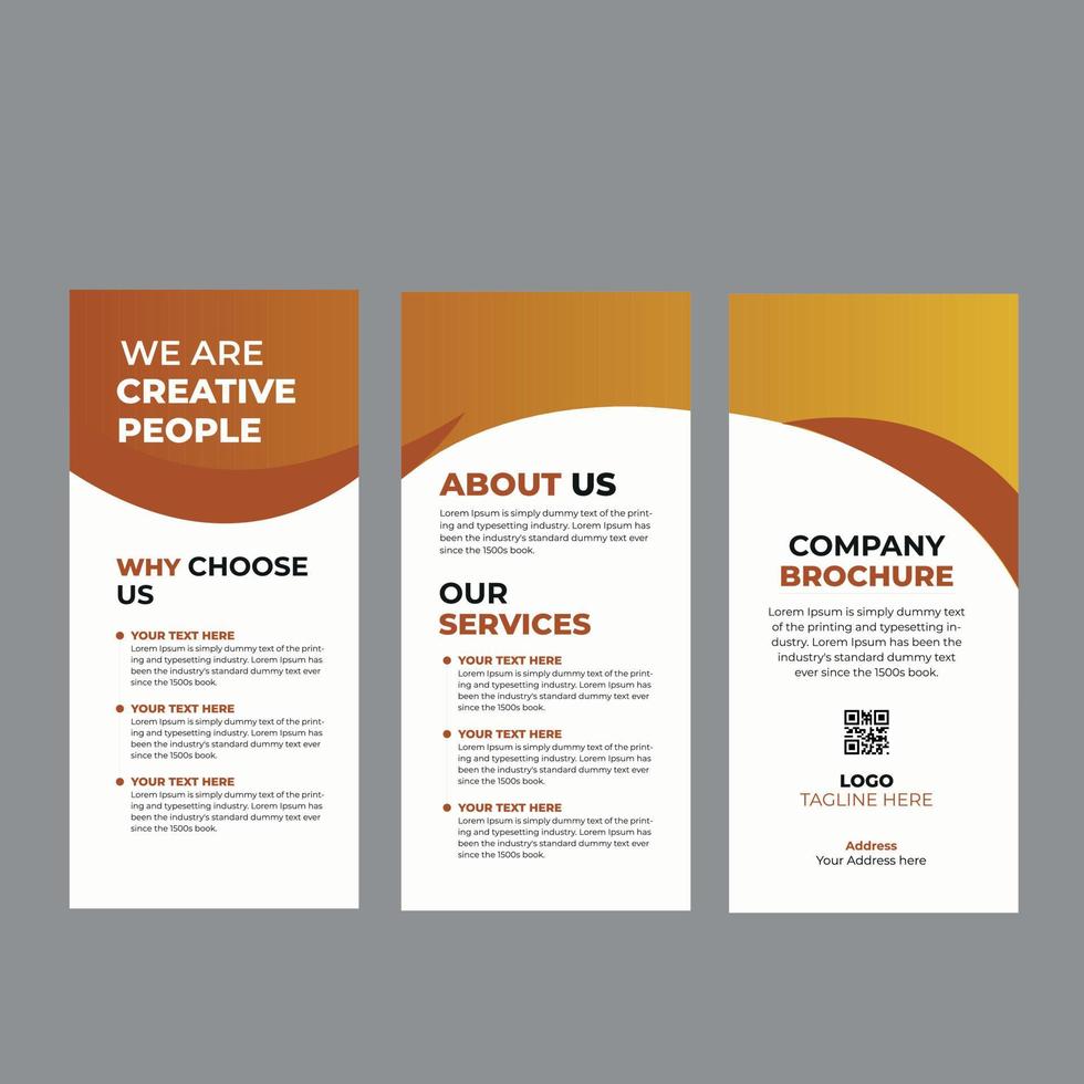 diseño de folletos trípticos dorados, empresa corporativa única plantilla de diseño de folleto de 3 páginas vector gratis