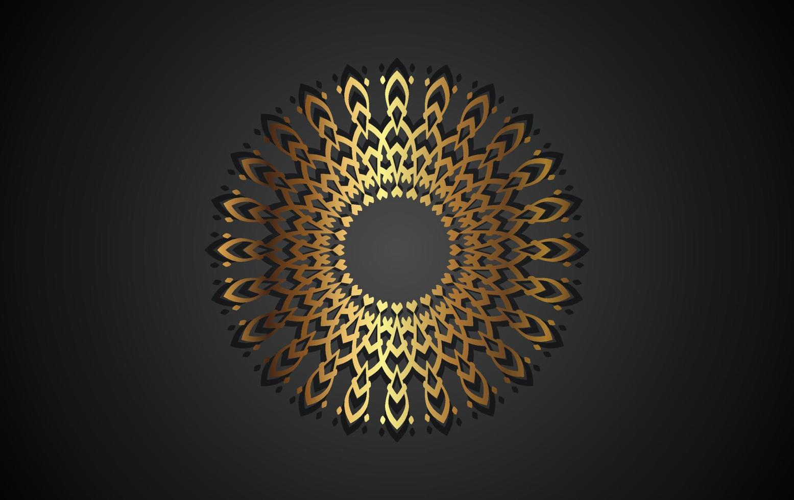 patrón de mandala abstracto de lujo azul oscuro con color dorado vector