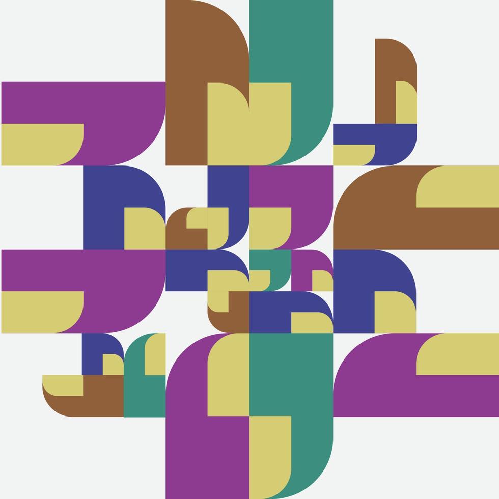 Modern vector abstract geometric pattern with semicircles and circles in retro scandinavian style.