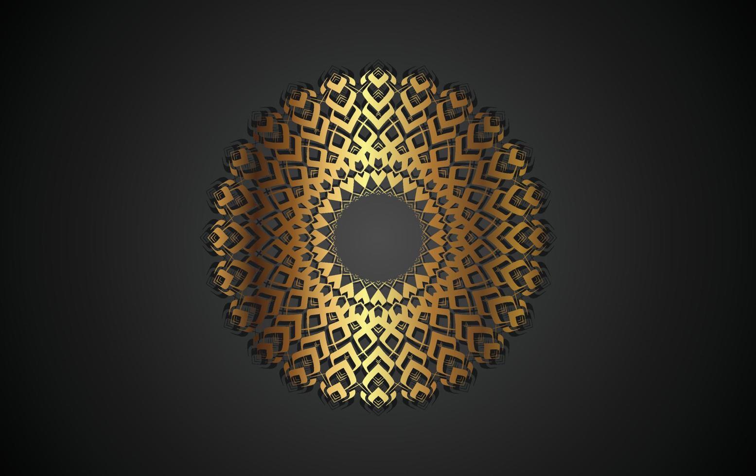 Abstract mandala pattern luxury dark blue with gold color vector