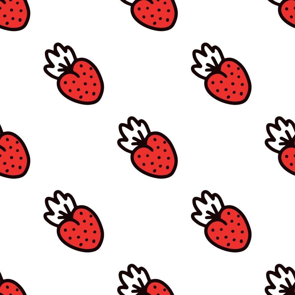 Seamless pattern with strawberries. Vector illustration