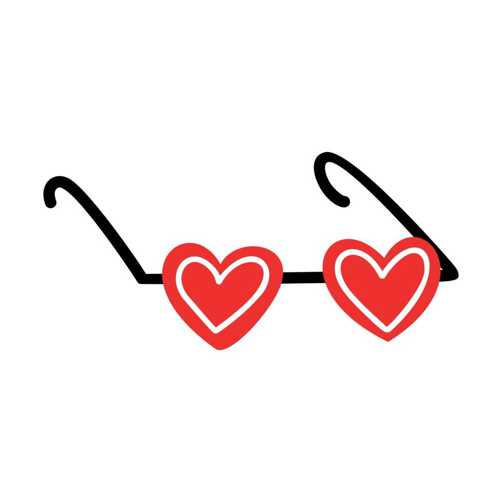 Glasses in with glasses in the shape of a heart. Icon for Valentine's Day vector