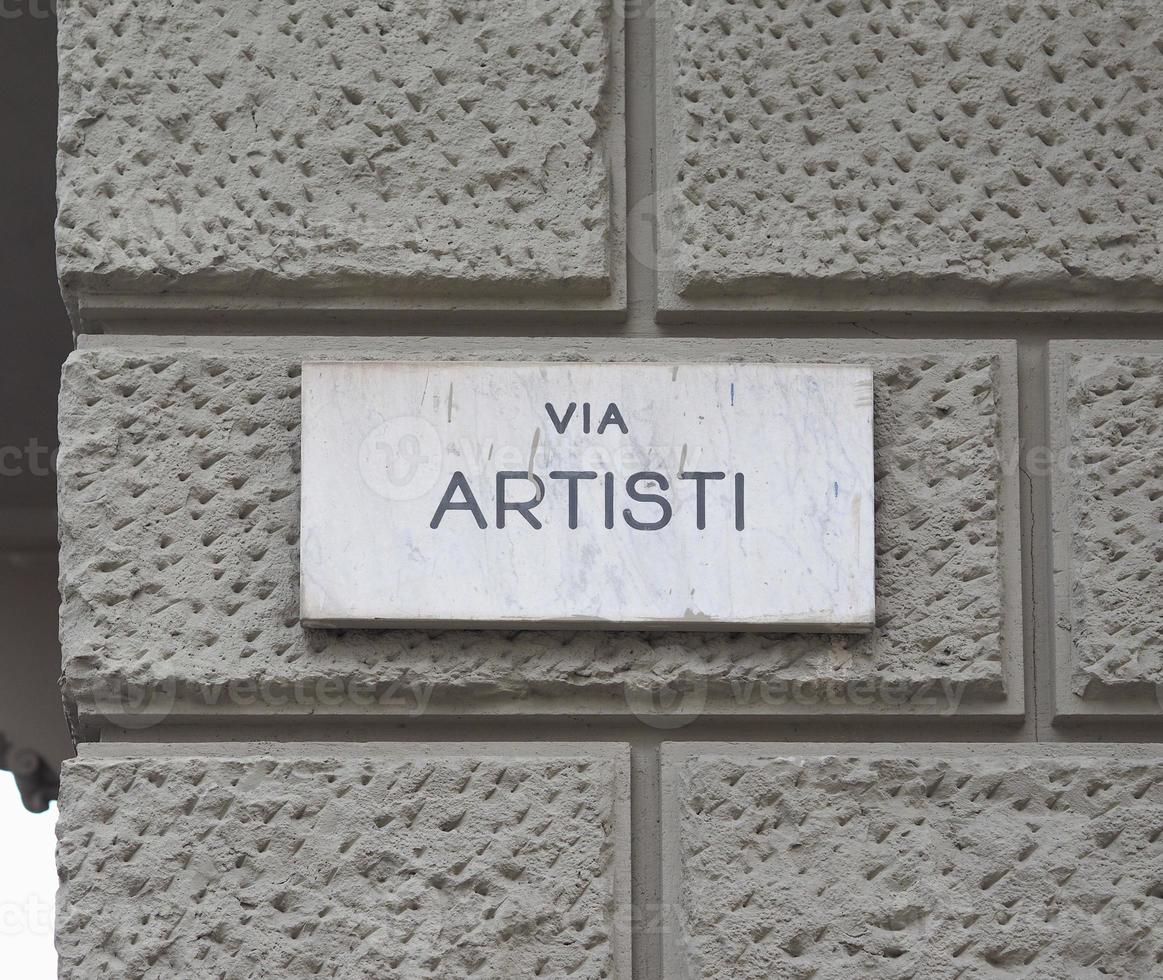 via artisti sign in Turin photo