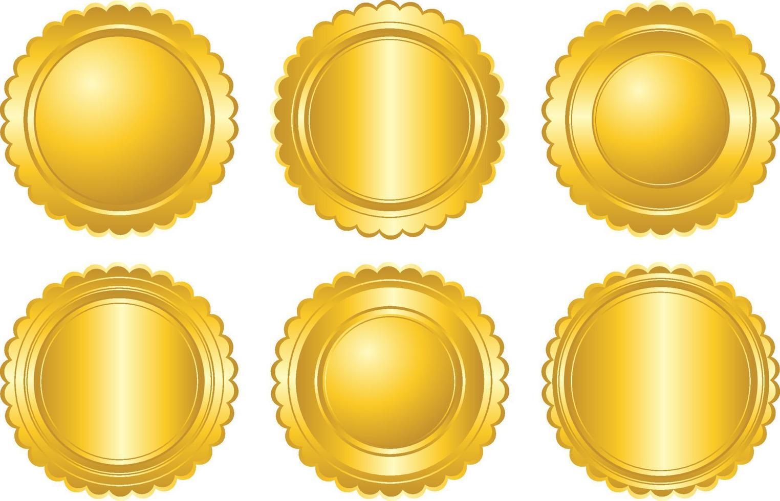 Set of gold medal with clipping path vector