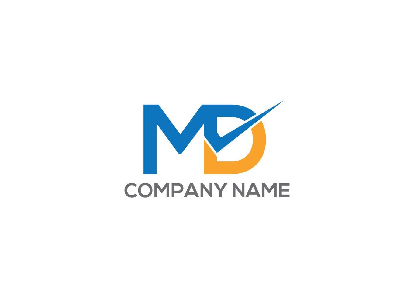 md initial logo design vector icon template