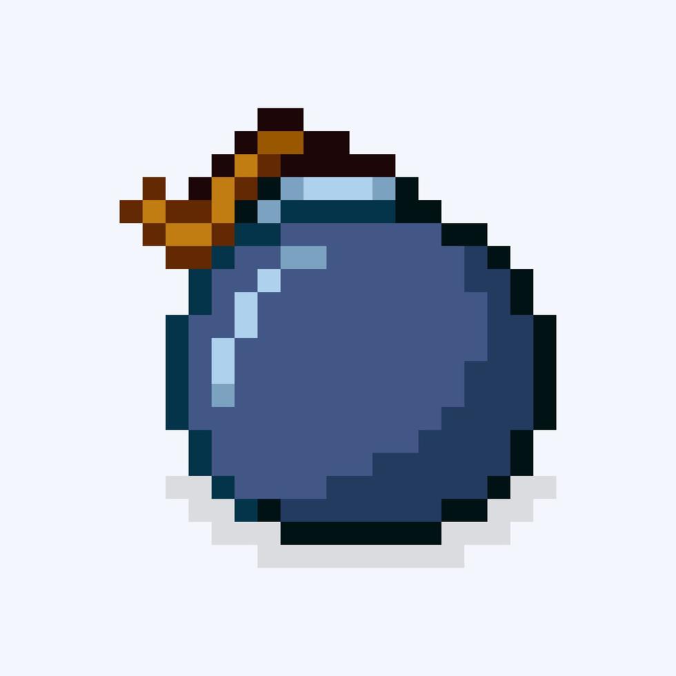 Bomb in pixel art style vector