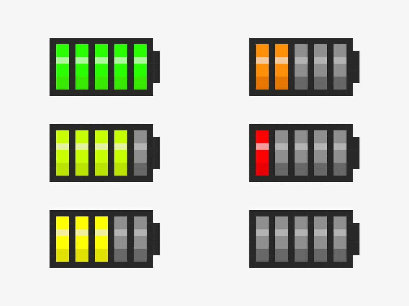 Pixel art battery charge vector