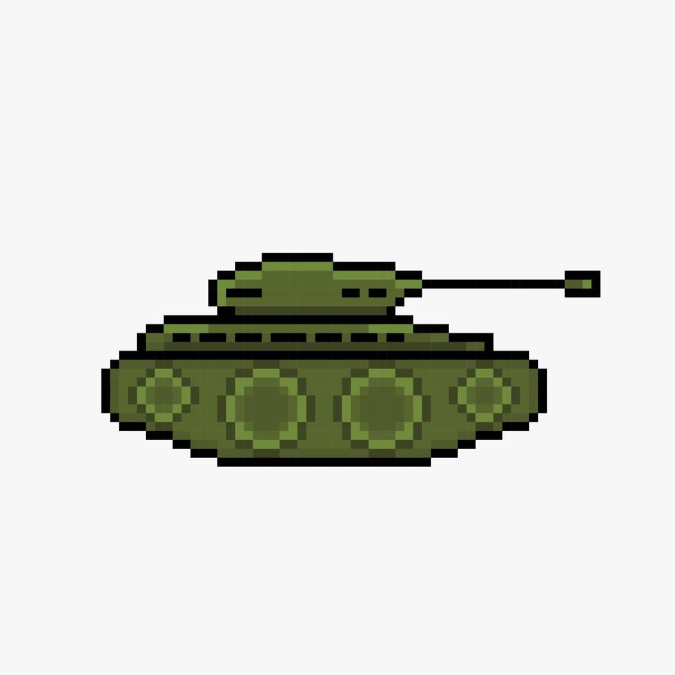 Military tank pixel art vector