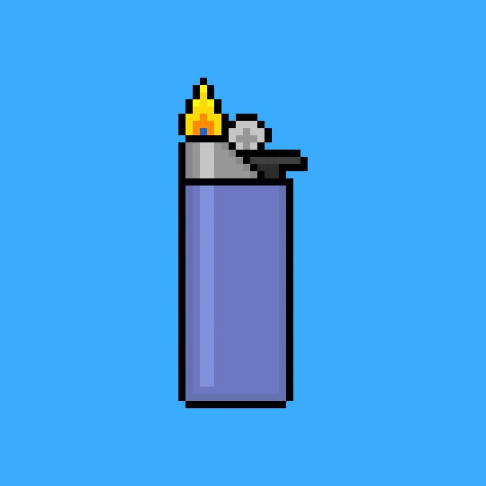 Gas lighter pixel art vector