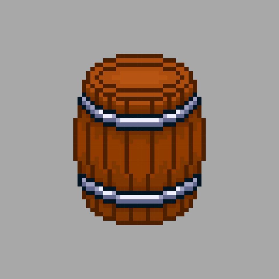 Barrel pixel art vector