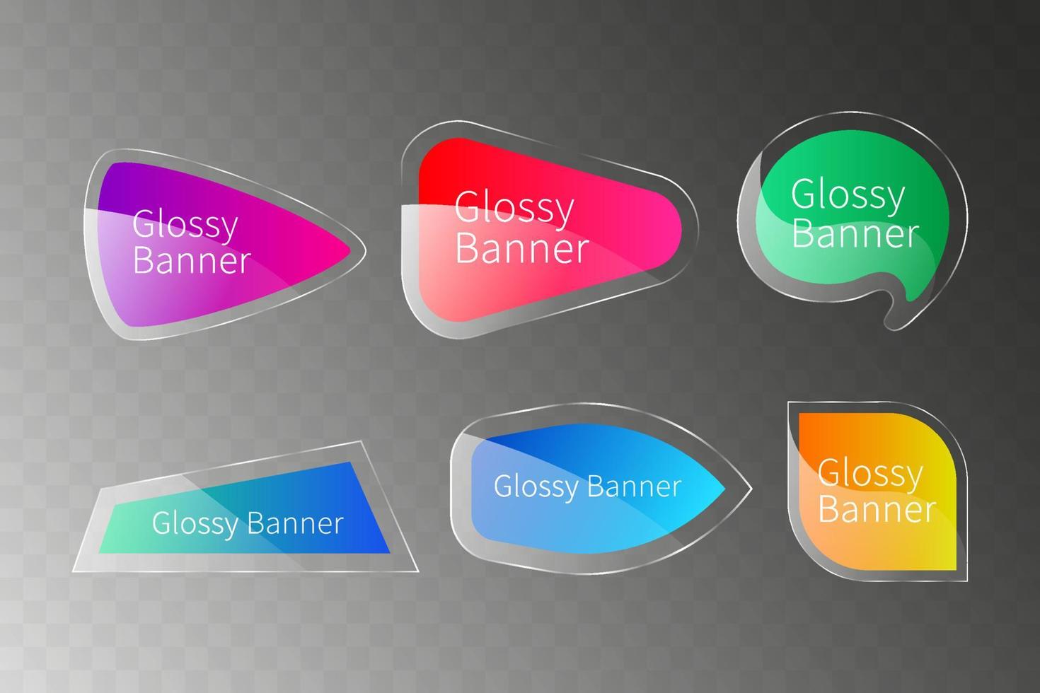 Collection of glossy banners vector