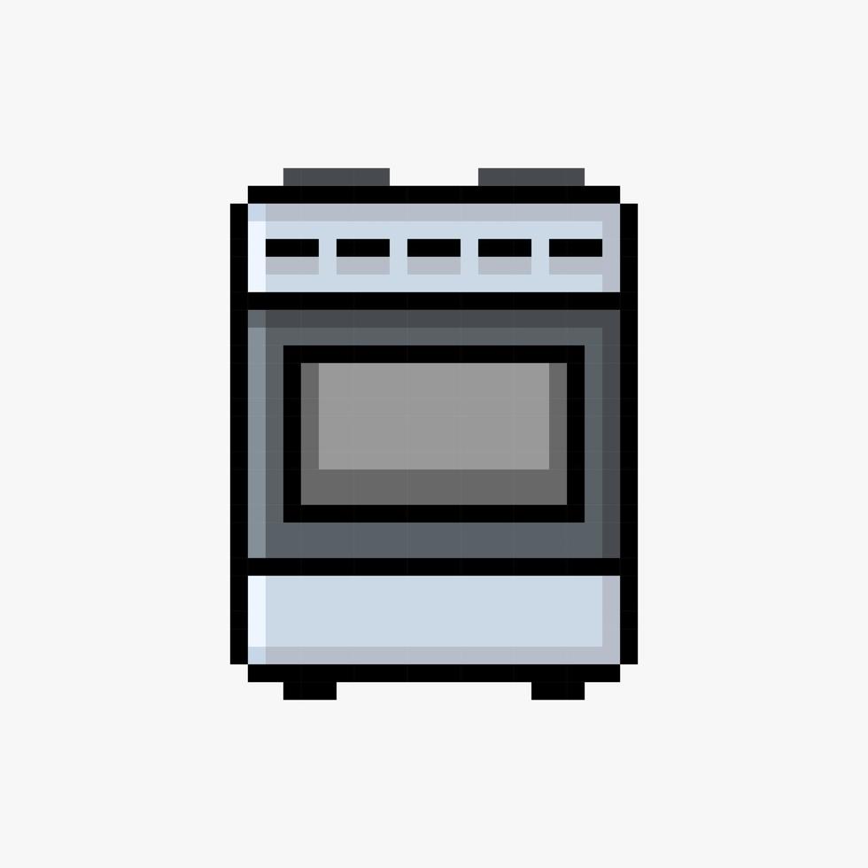 horno en estilo pixel art vector