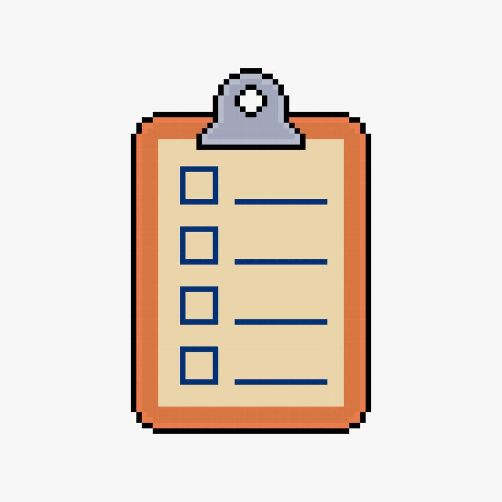 Clipboard in pixel art style vector