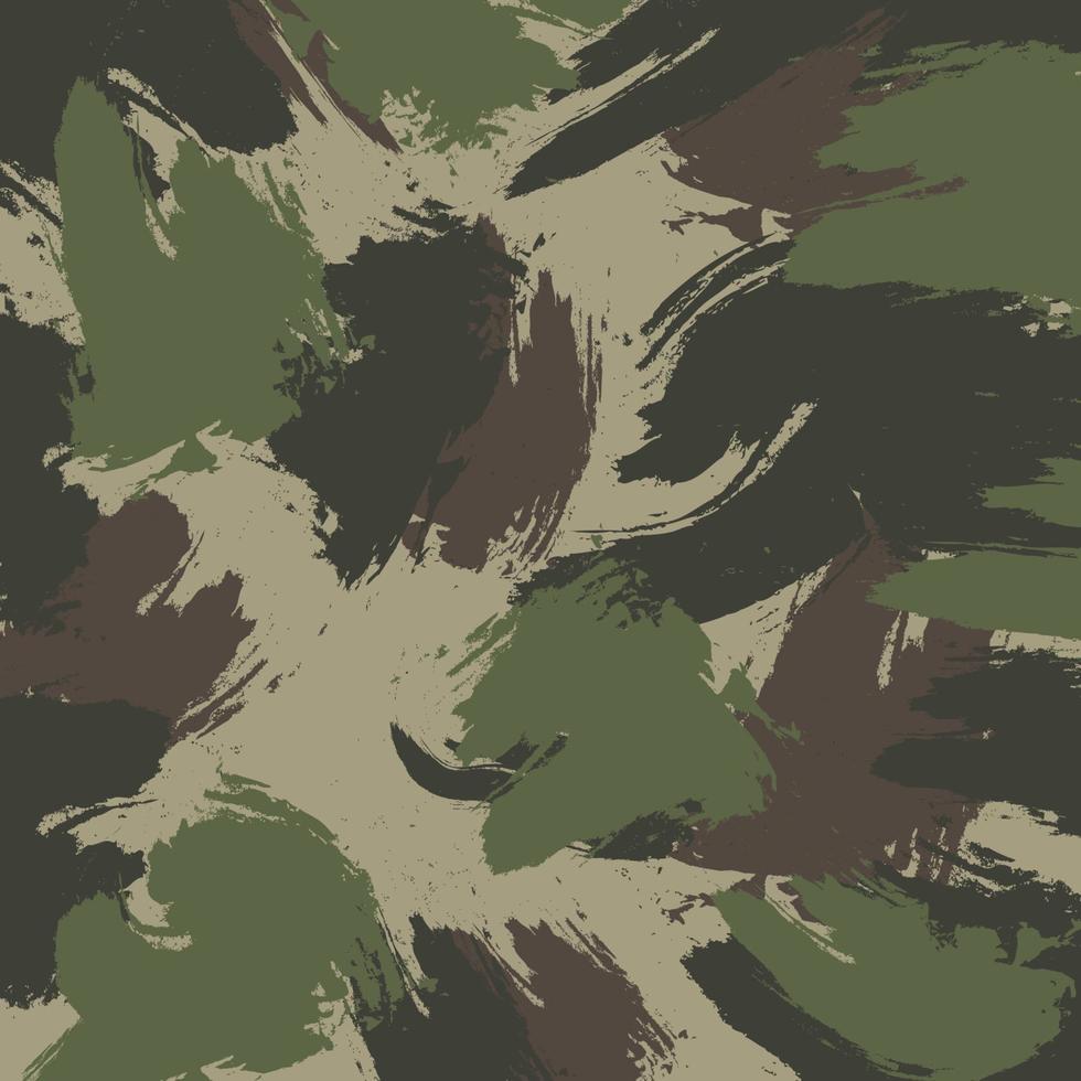 pincel abstracto arte bosque selva bosque camuflaje rayas patrón militar fondo listo para su diseño vector