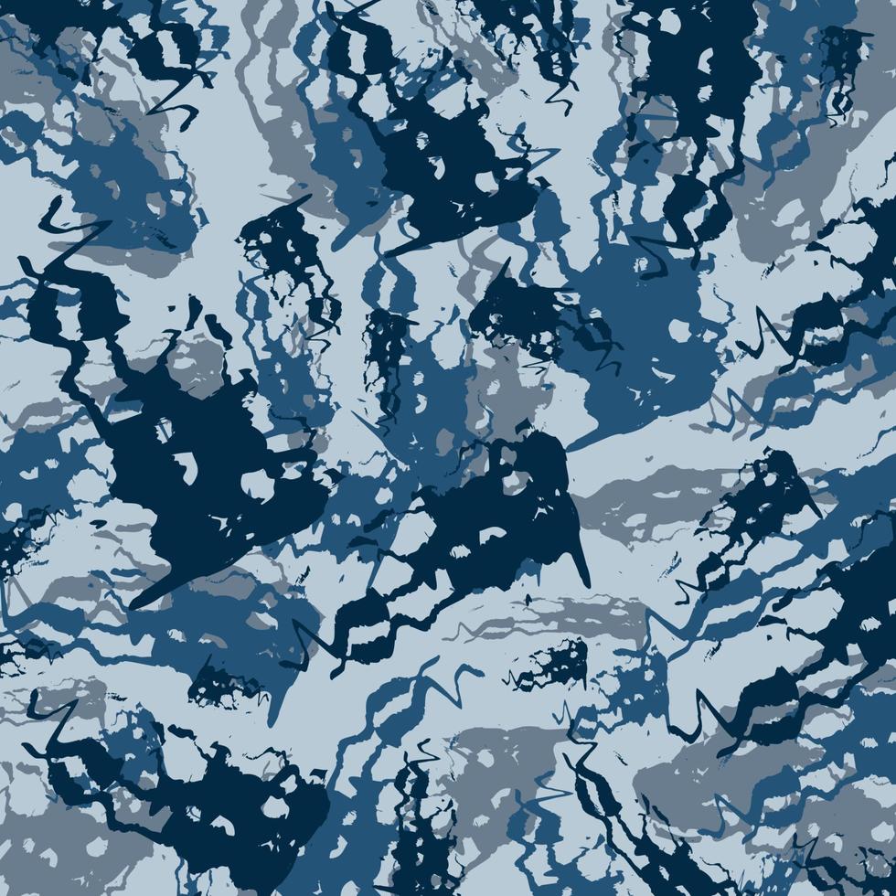 azul marino mar océano soldado pincel abstracto arte campo de batalla camuflaje rayas patrón militar fondo adecuado para ropa de impresión vector