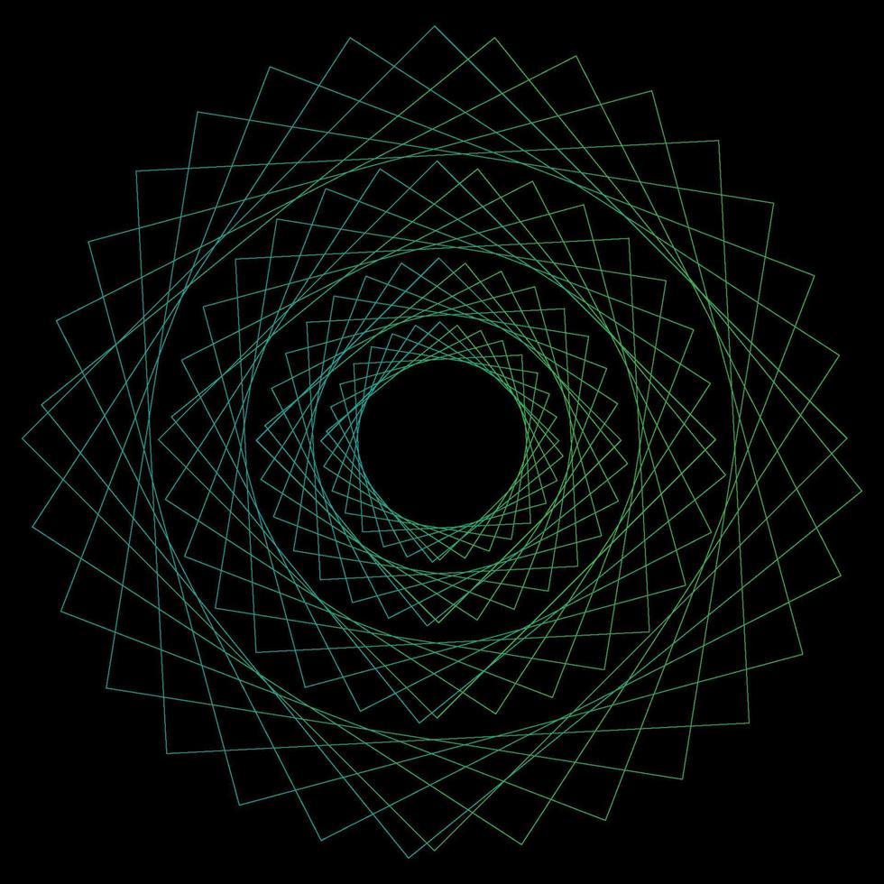 abstract ornament green gradient fractal spirograph dimensions background vector