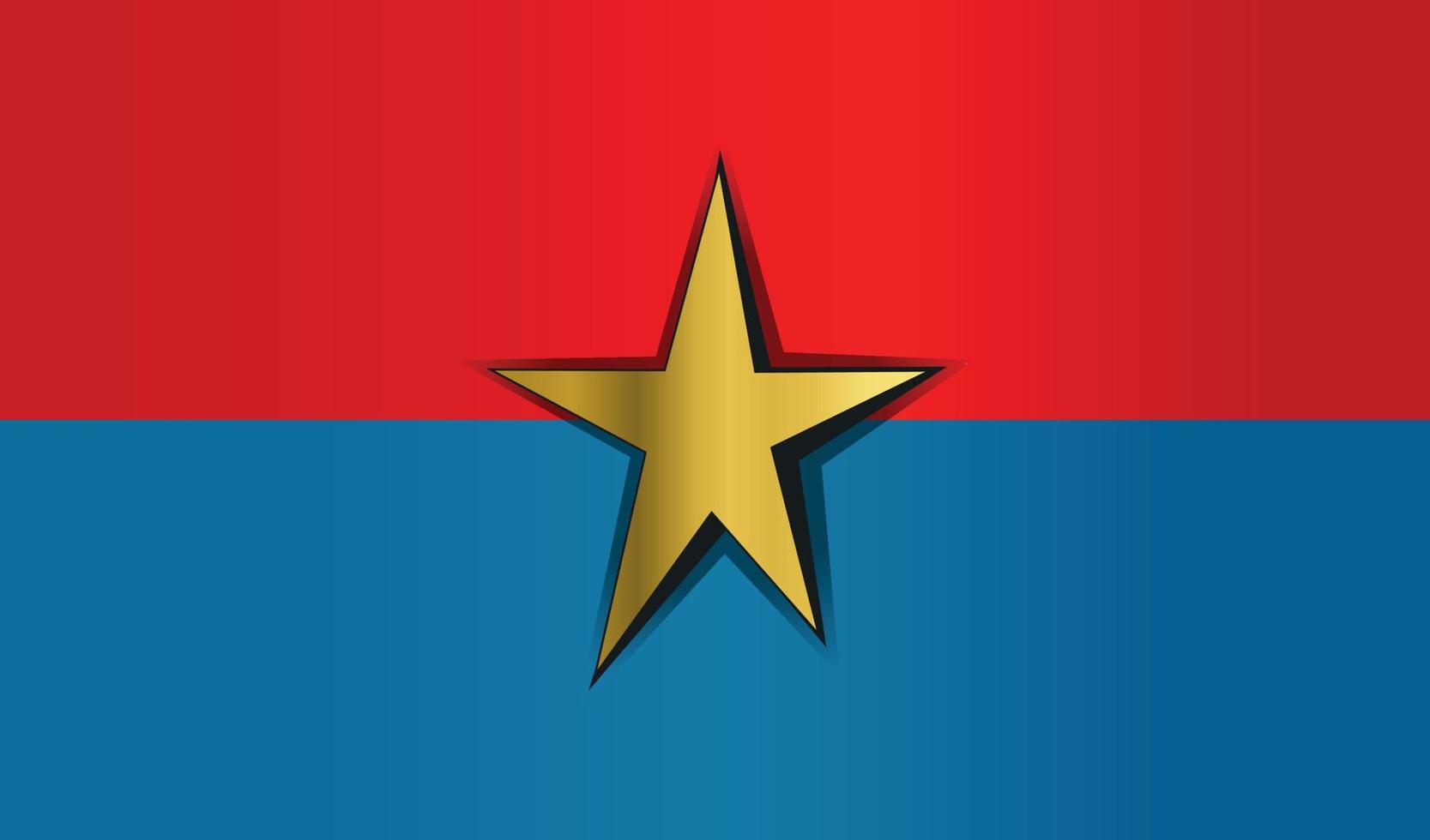símbolo de la bandera comunista del vietcong vector de gradiente dorado