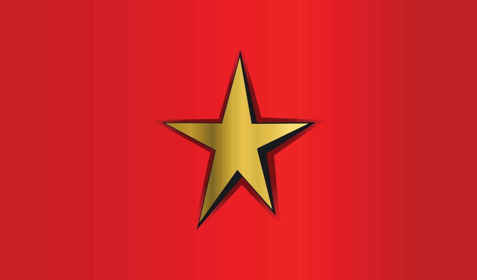 símbolo de bandera roja de vietnam vector degradado dorado