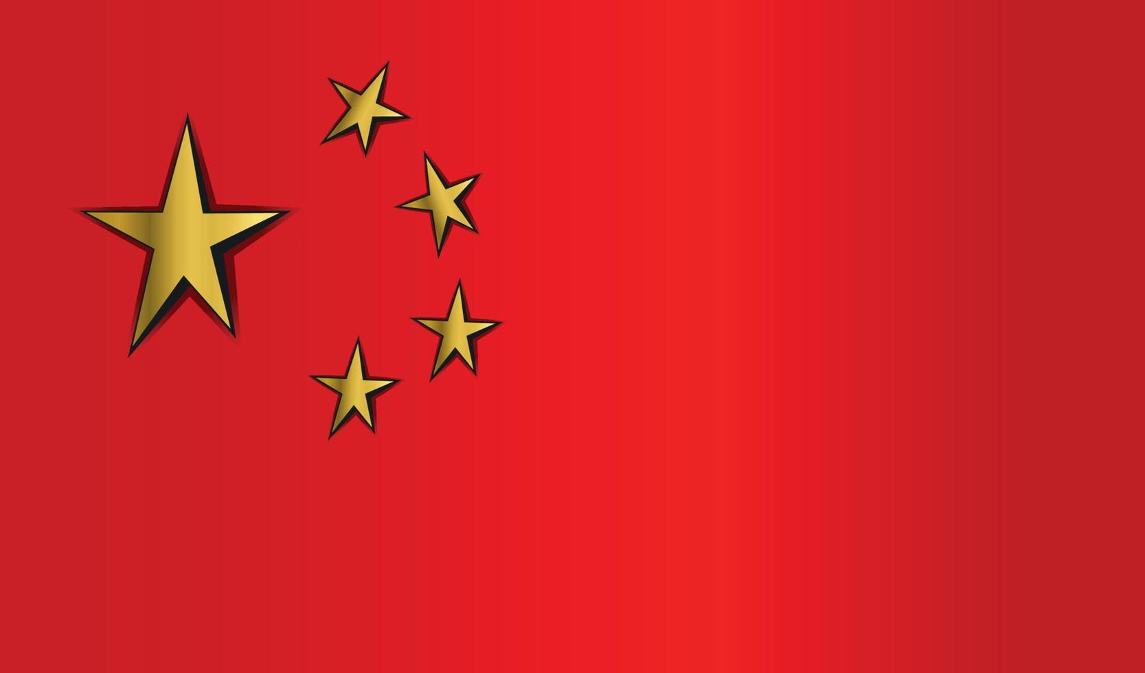 china red flag symbol golden gradient vector