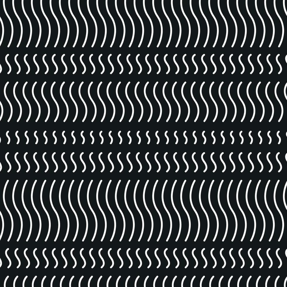 seamless line waves pattern black white background suitable for print cloth vector