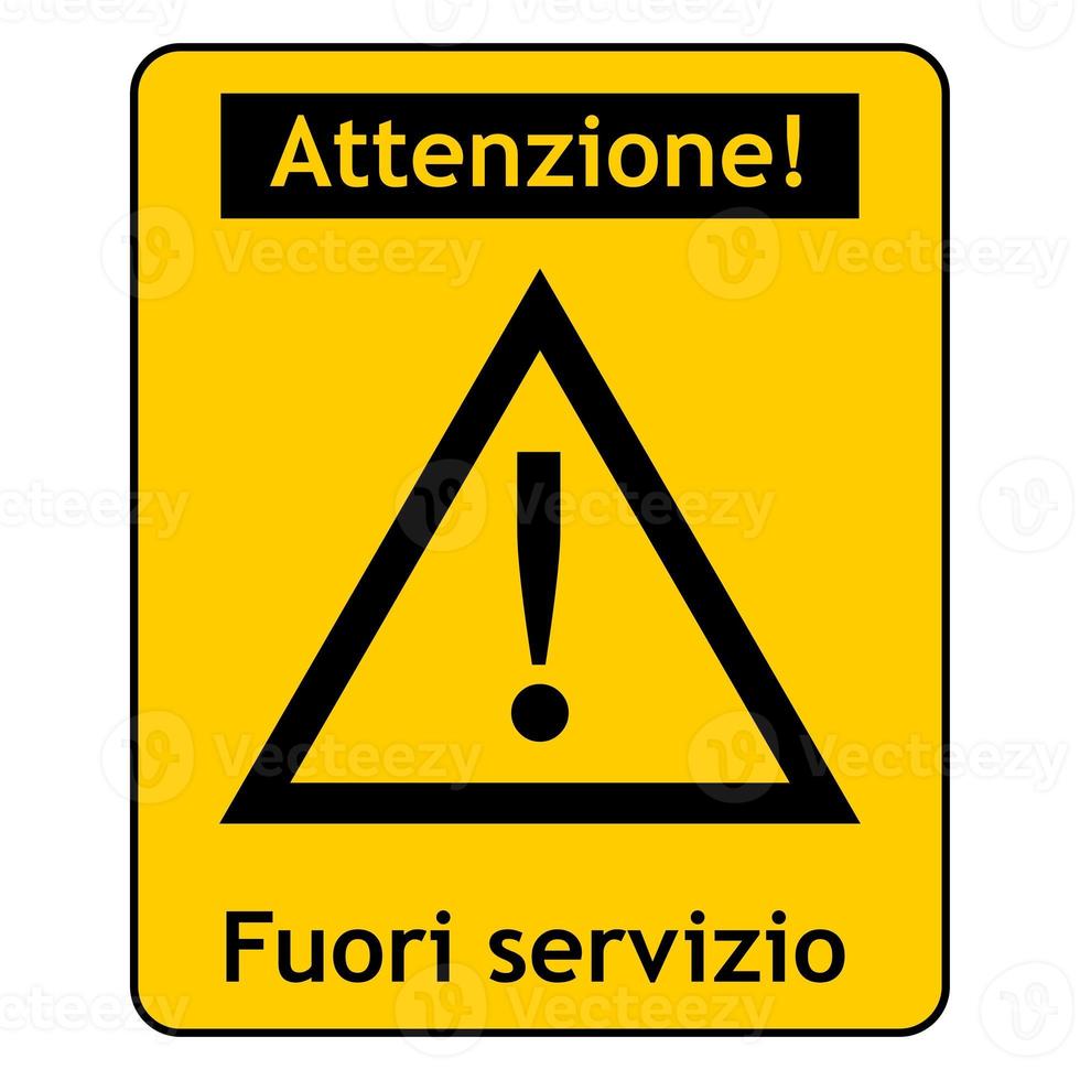 Out of service sign in Italian photo