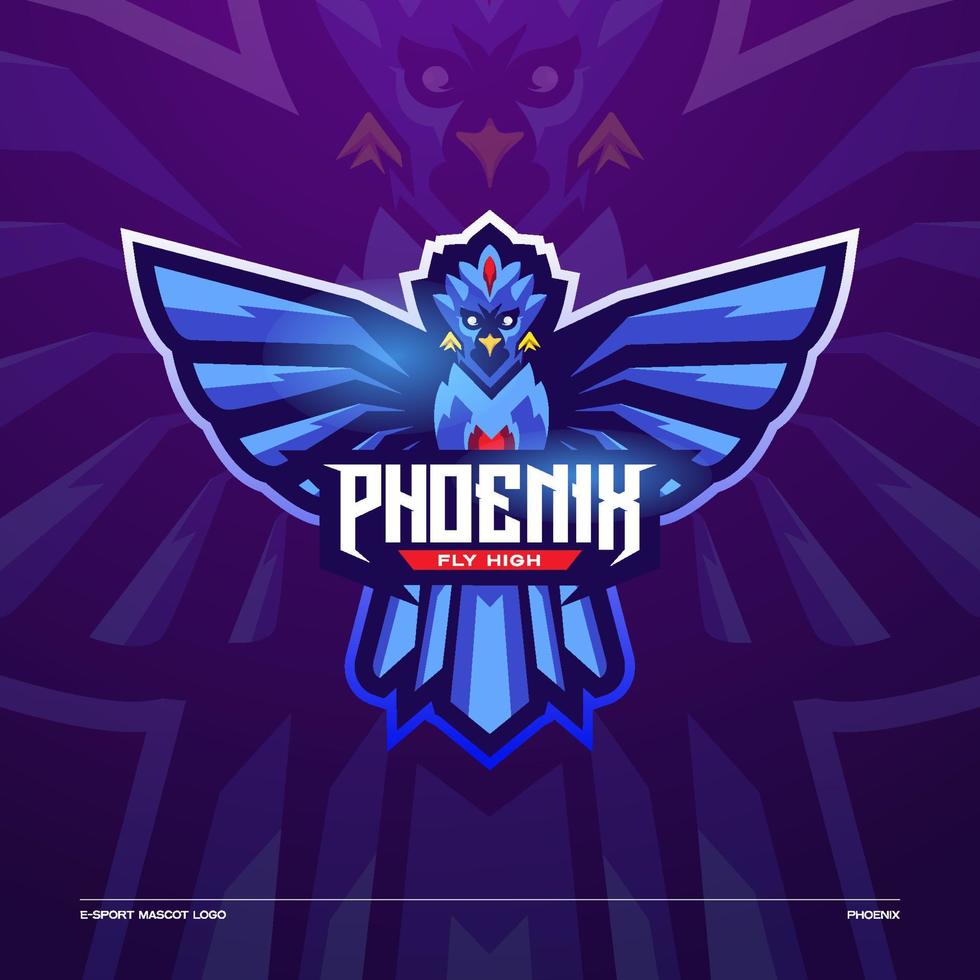 logotipo de esport de mascota fénix vector